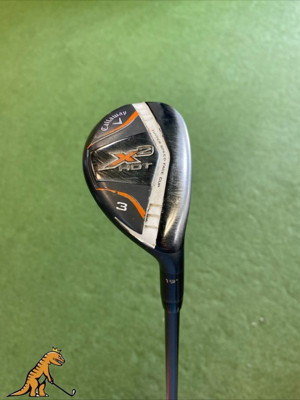 Used RH Callaway X2 Hot 19* 3 Hybrid Aldila Tour Graphite Regular Flex 3H