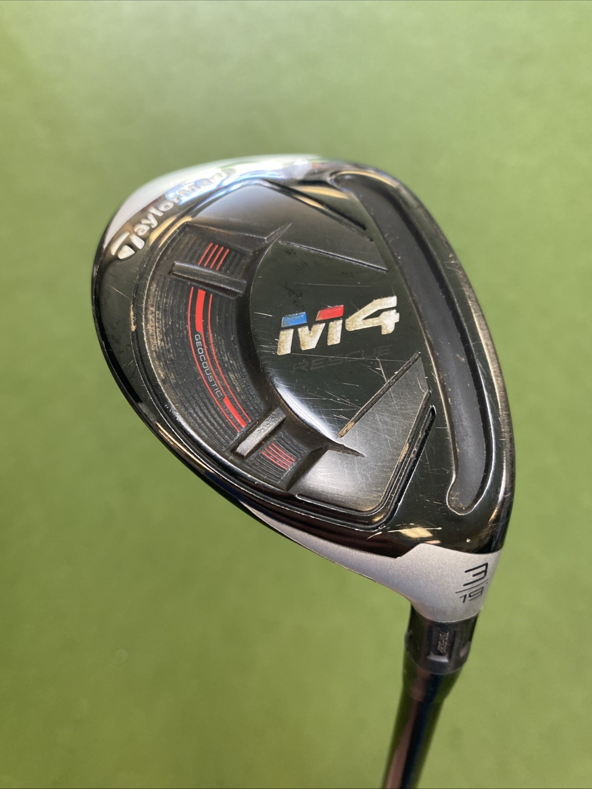 Used TaylorMade M4 Rescue 19* 3 Hybrid HZRDUS RDX Smoke Graphite Stiff Flex - Image 3