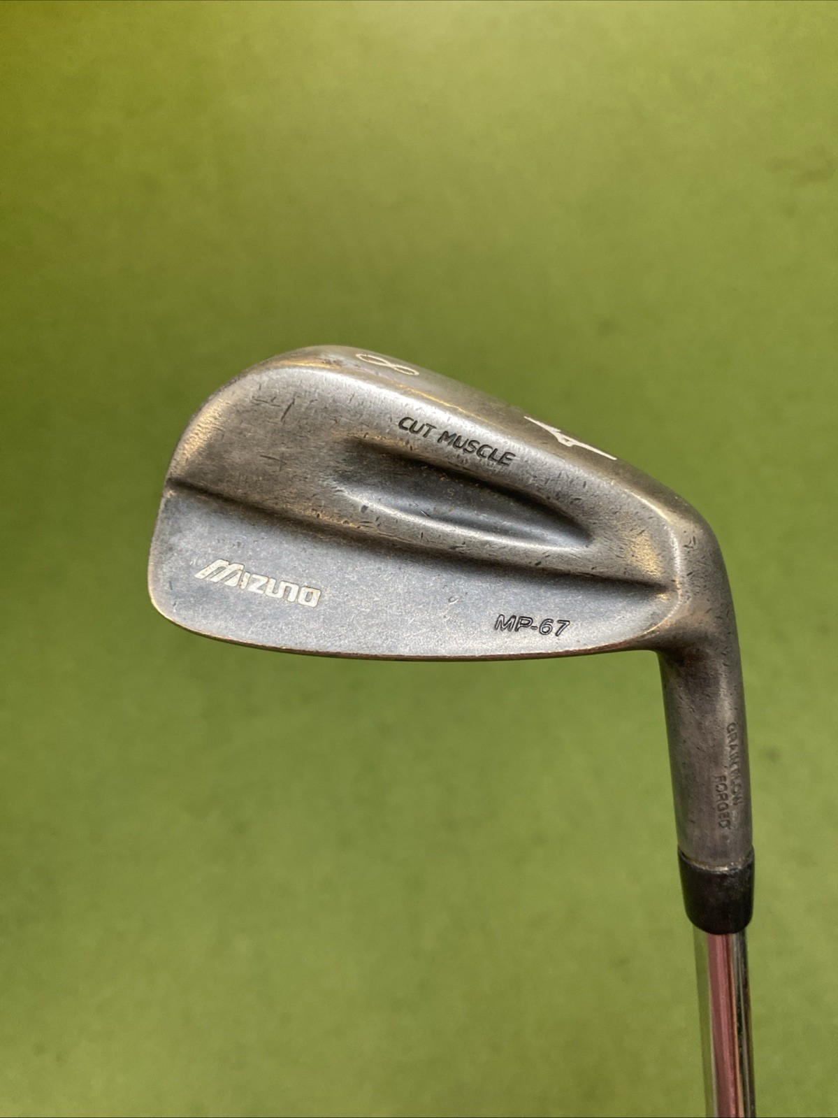 Used RH Mizuno MP-67 Raw Black Iron Set 3-PW Dynamic Gold S300 Stiff Flex Steel - Image 13