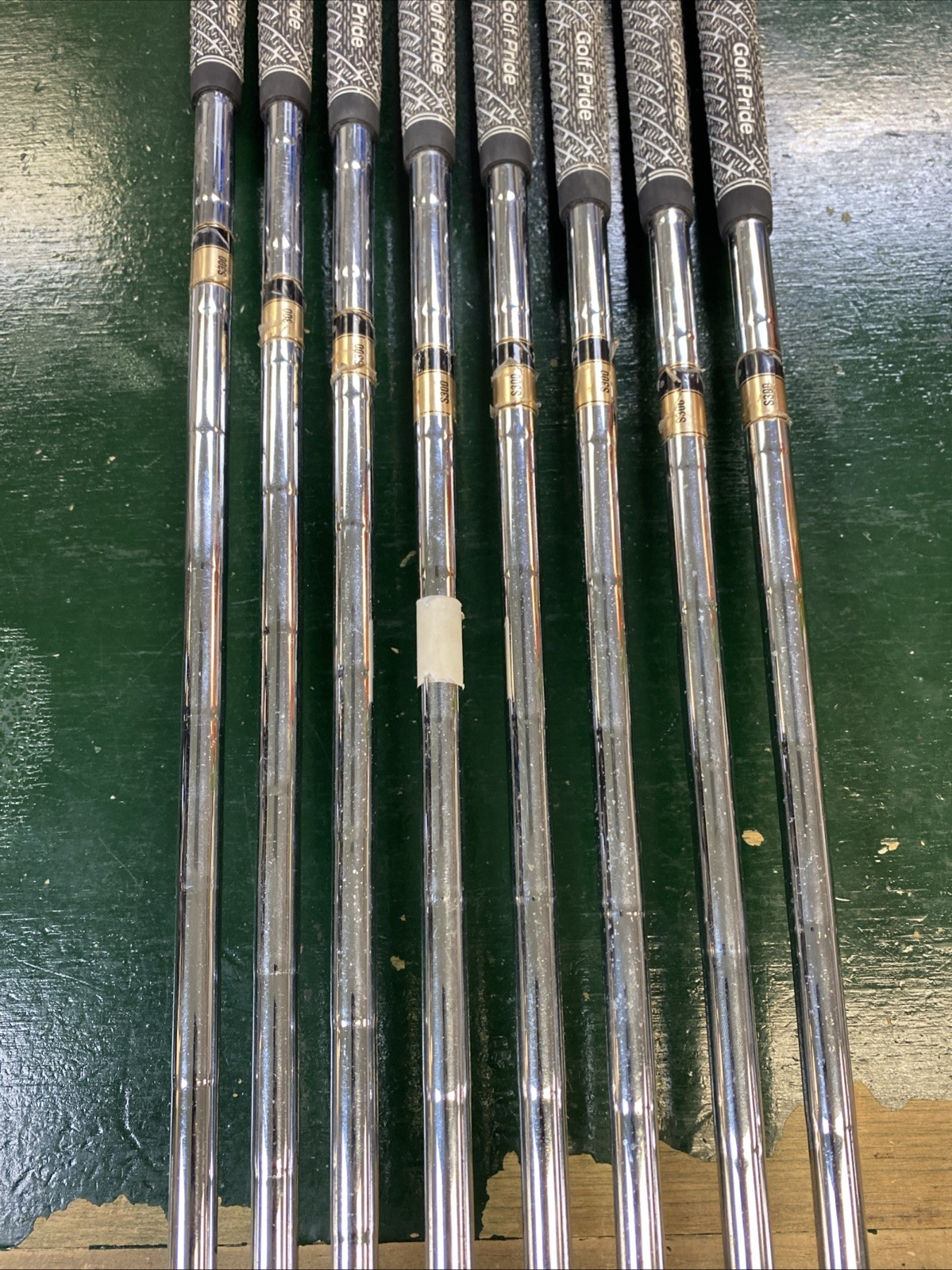 Used RH Mizuno MP-67 Raw Black Iron Set 3-PW Dynamic Gold S300 Stiff Flex Steel - Image 19