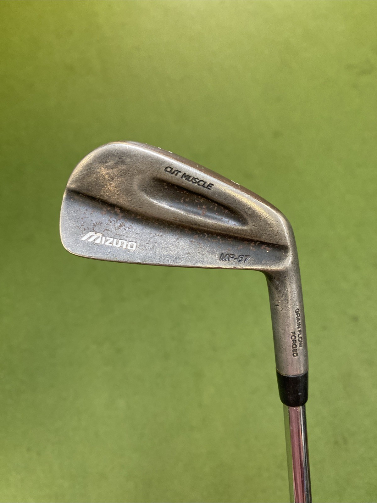 Used RH Mizuno MP-67 Raw Black Iron Set 3-PW Dynamic Gold S300 Stiff Flex Steel - Image 3