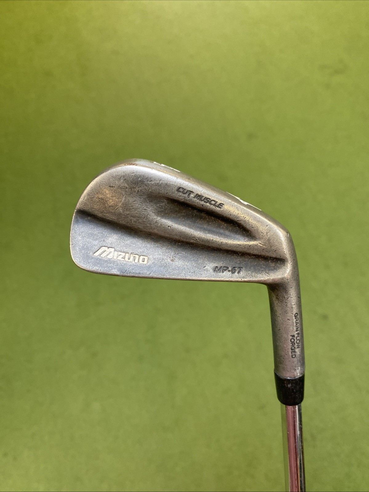 Used RH Mizuno MP-67 Raw Black Iron Set 3-PW Dynamic Gold S300 Stiff Flex Steel - Image 5