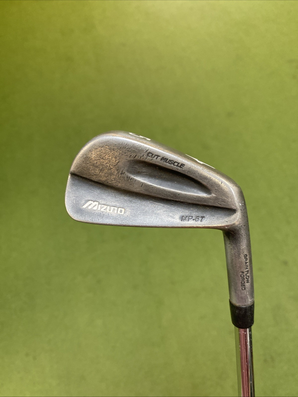 Used RH Mizuno MP-67 Raw Black Iron Set 3-PW Dynamic Gold S300 Stiff Flex Steel - Image 7