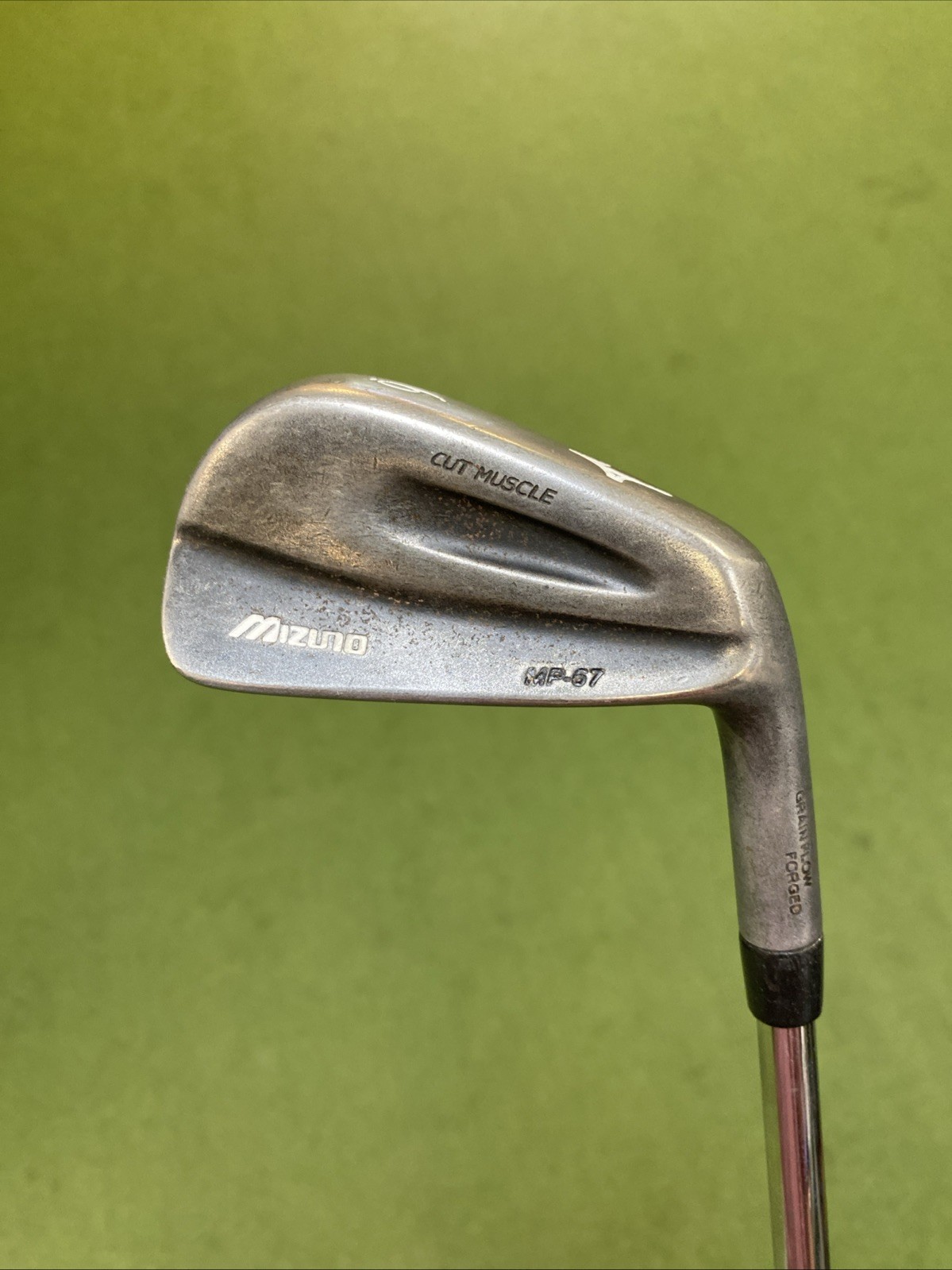 Used RH Mizuno MP-67 Raw Black Iron Set 3-PW Dynamic Gold S300 Stiff Flex Steel - Image 9