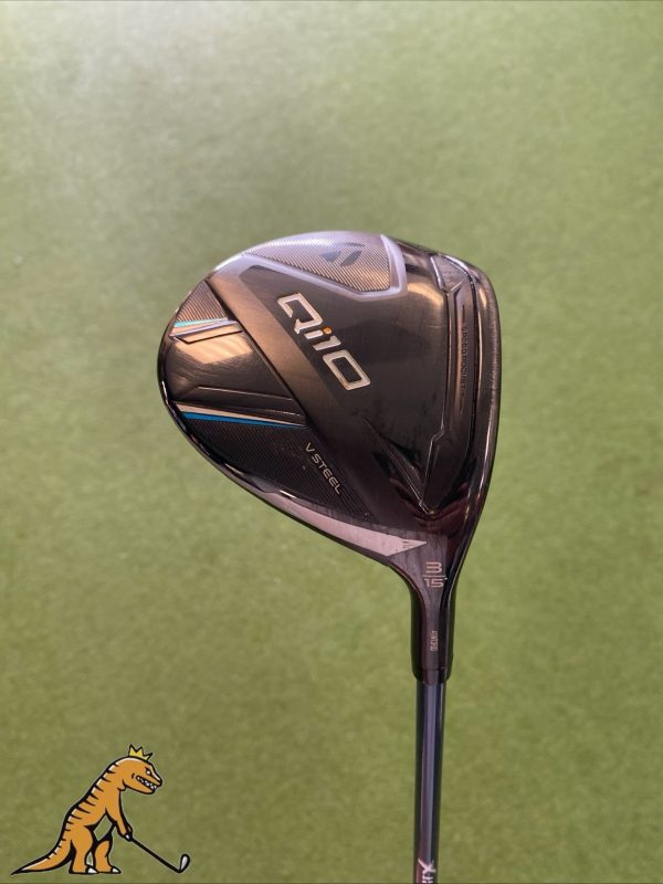 Used RH TaylorMade Qi10 15* 3-Wood Denali Blue 70g Graphite Stiff Flex