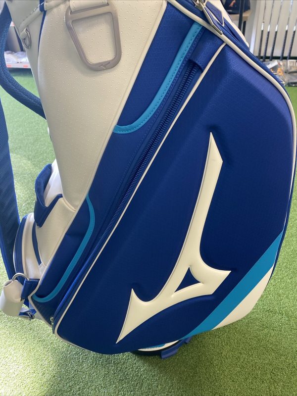 Mizuno Golf Tour Staff Stand Leather Bag Blue/White 6-Way