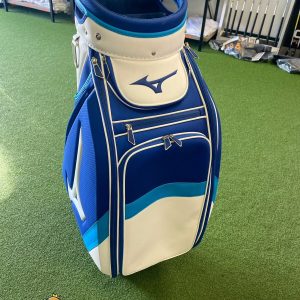 Mizuno Golf Tour Staff Stand Leather Bag Blue/White 6-Way