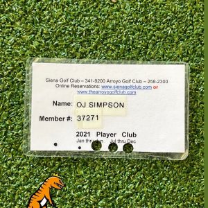 OJ Simpson’s Sienna Golf Club Membership Card 2021