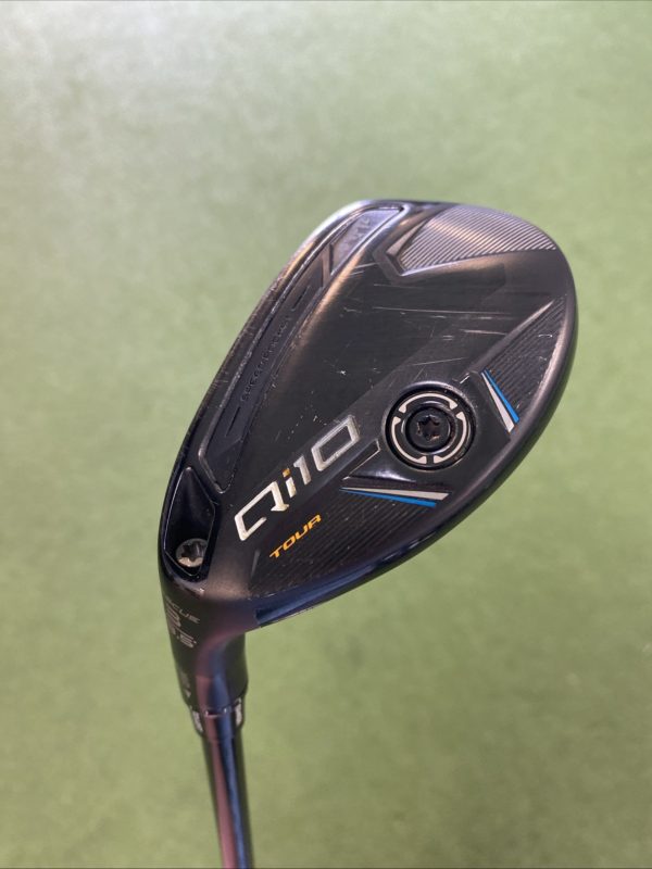 Used LH TaylorMade Qi10 Tour 19.5* Rescue Hybrid HZRDUS RDX Smoke Graphite Stiff