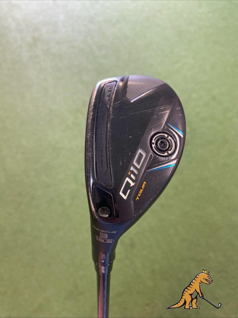Used LH TaylorMade Qi10 Tour 19.5* Rescue Hybrid HZRDUS RDX Smoke Graphite Stiff