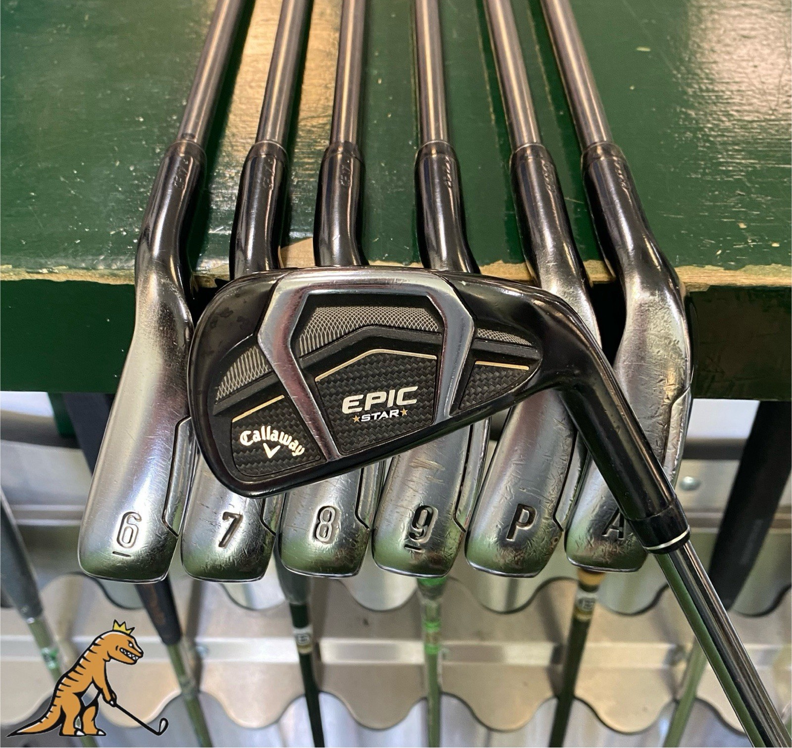 Used RH Callaway Epic Star Black Iron Set 5-PW-GW Grand Bassara 55g Stiff Flex