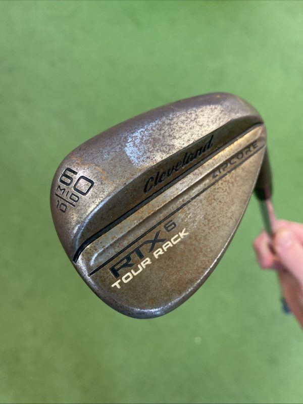 Used RH Cleveland RTX 6 Tour Rack Raw 60.10* Lob Wedge Dynamic Gold Steel