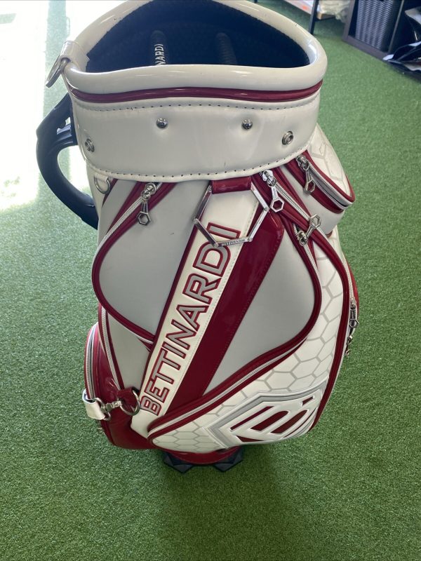 Bettinardi Tour Department White/Red Staff Stand Bag Leather 5-Way