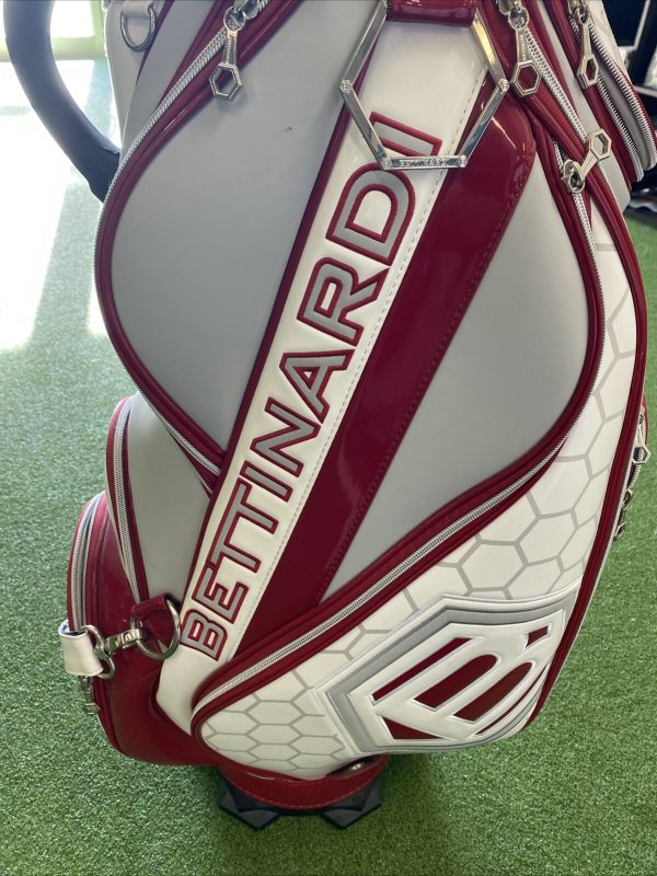 Bettinardi Tour Department White/Red Staff Stand Bag Leather 5-Way