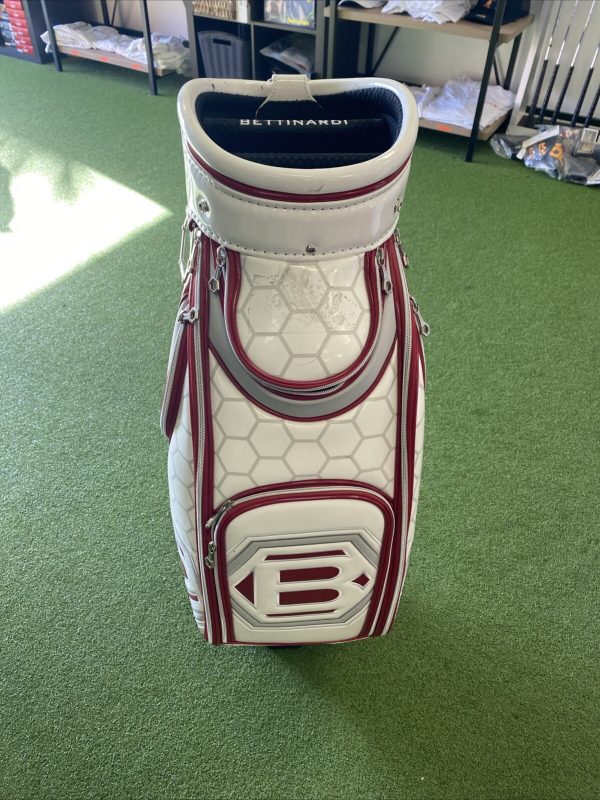 Bettinardi Tour Department White/Red Staff Stand Bag Leather 5-Way