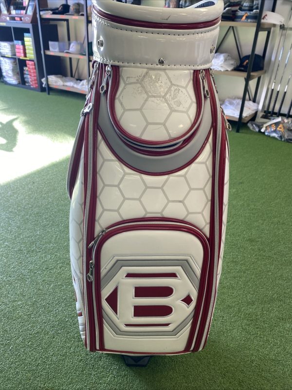 Bettinardi Tour Department White/Red Staff Stand Bag Leather 5-Way