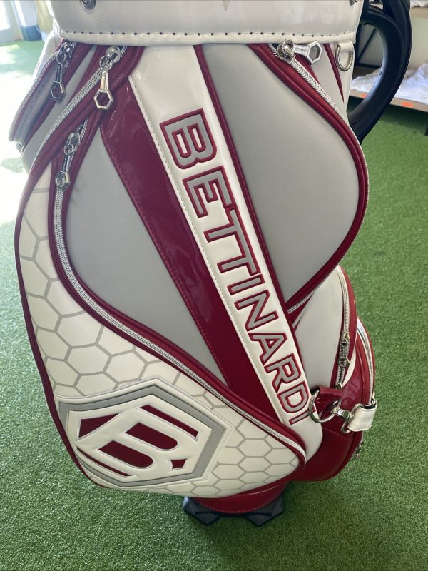 Bettinardi Tour Department White/Red Staff Stand Bag Leather 5-Way