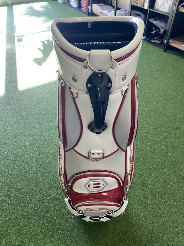 Bettinardi Tour Department White/Red Staff Stand Bag Leather 5-Way