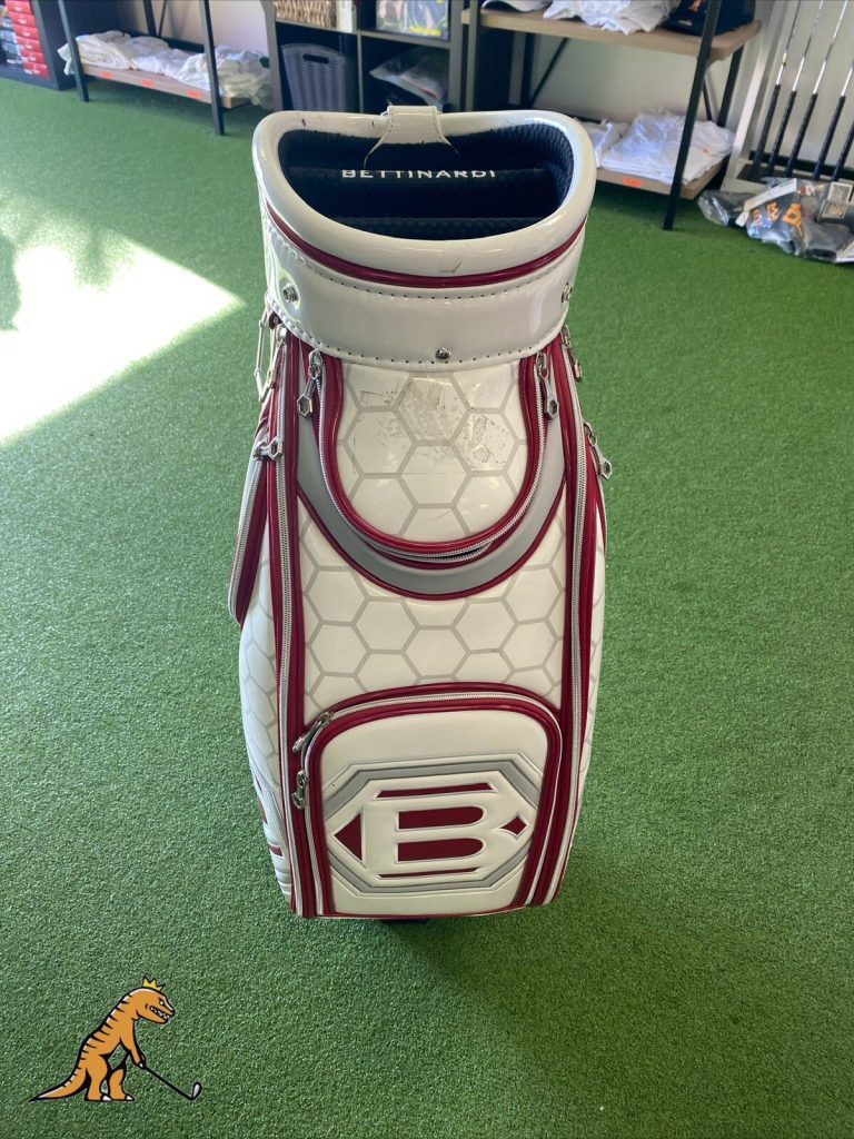 Bettinardi Tour Department White/Red Staff Stand Bag Leather 5-Way