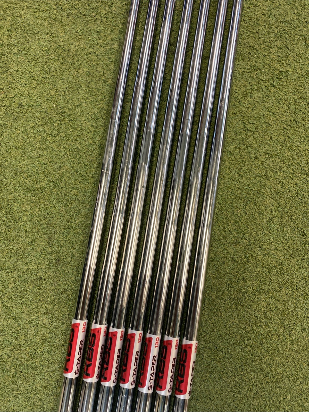KBS $-Taper 130g Extra Stiff Steel Iron Set Shafts 4-PW Silver - Image 4