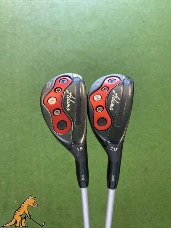 Used Adams Red Hybrid Set 18* 2H, 20* 3H Matrix Tour Graphite Stiff Flex