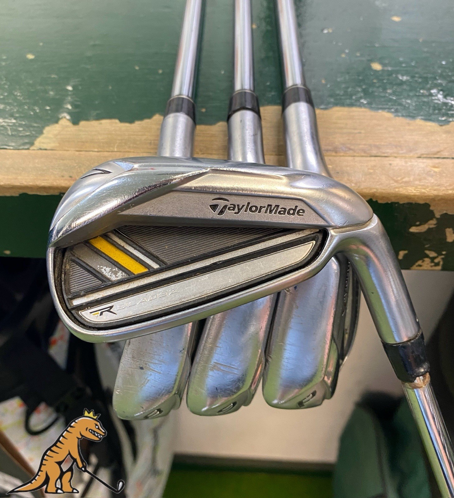 Used RH TaylorMade R Bladez Iron Set 7-PW Rocketfuel 85g Steel Regular Flex