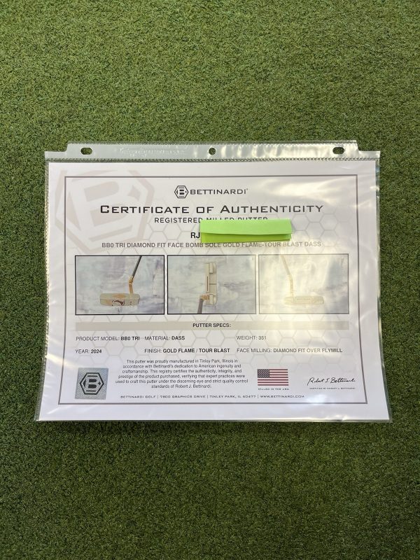 Bettinardi BB0 Diamond Fit Face Bomb Gold Flame Tour Blast DASS Putter