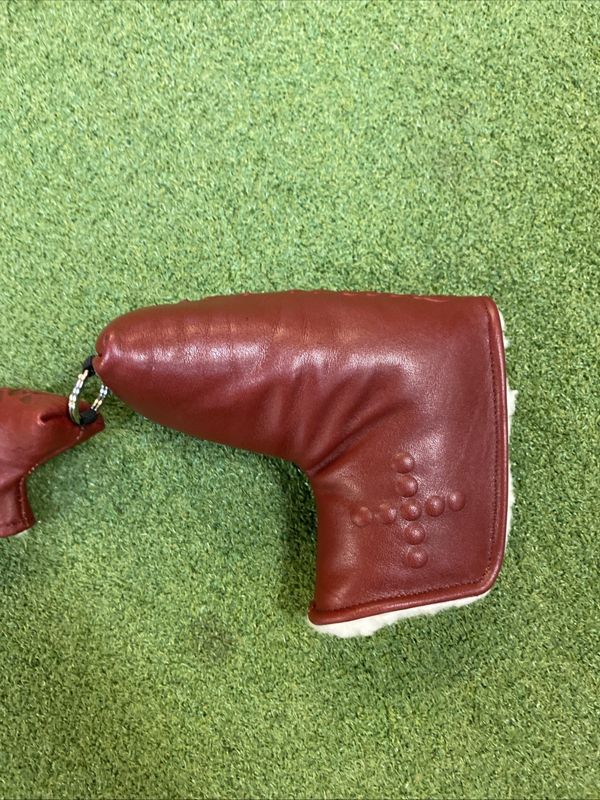 Rare TP Mills Leather Blade Putter Head Cover Red With Charm - Image 5