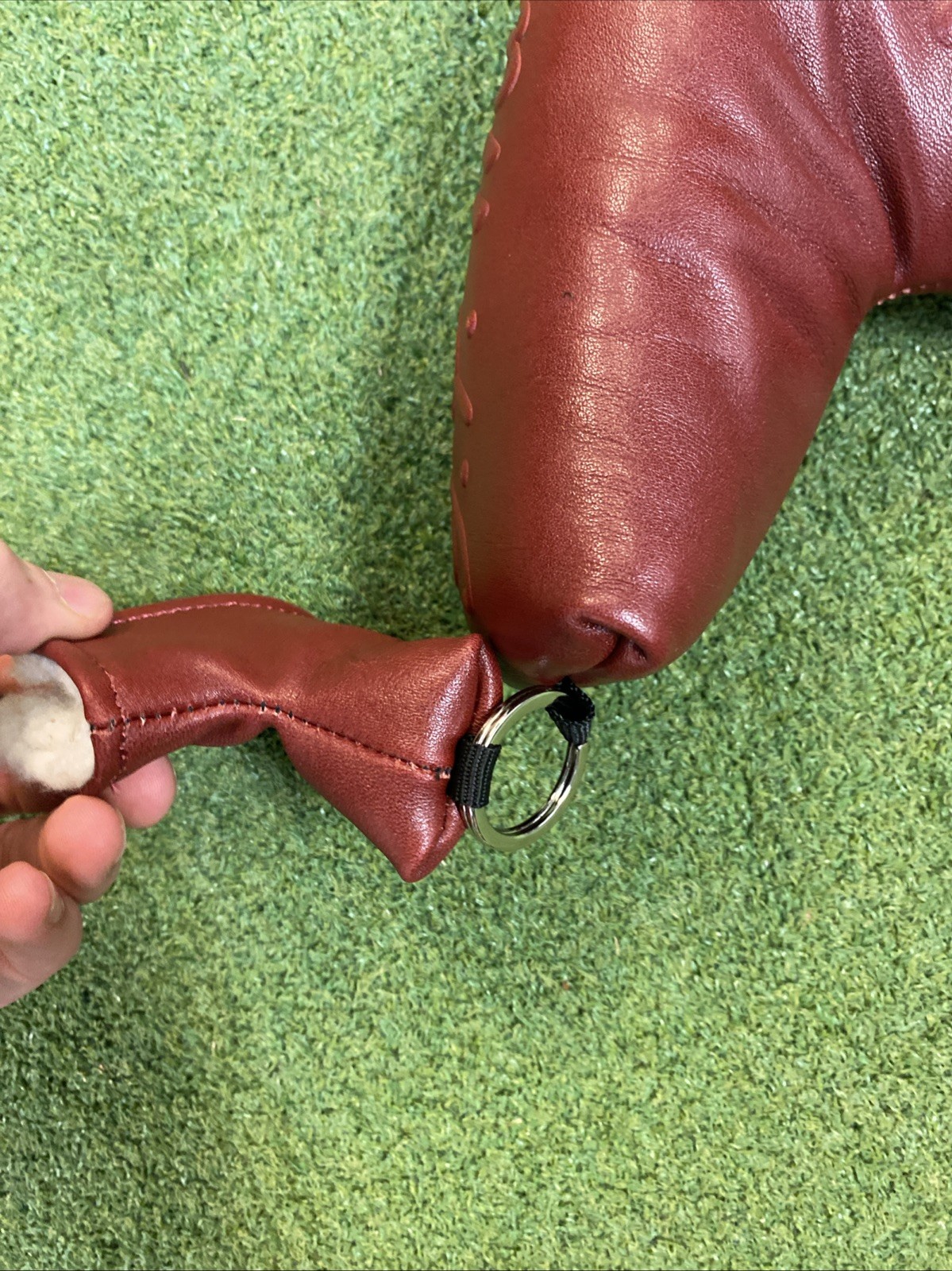 Rare TP Mills Leather Blade Putter Head Cover Red With Charm - Image 9
