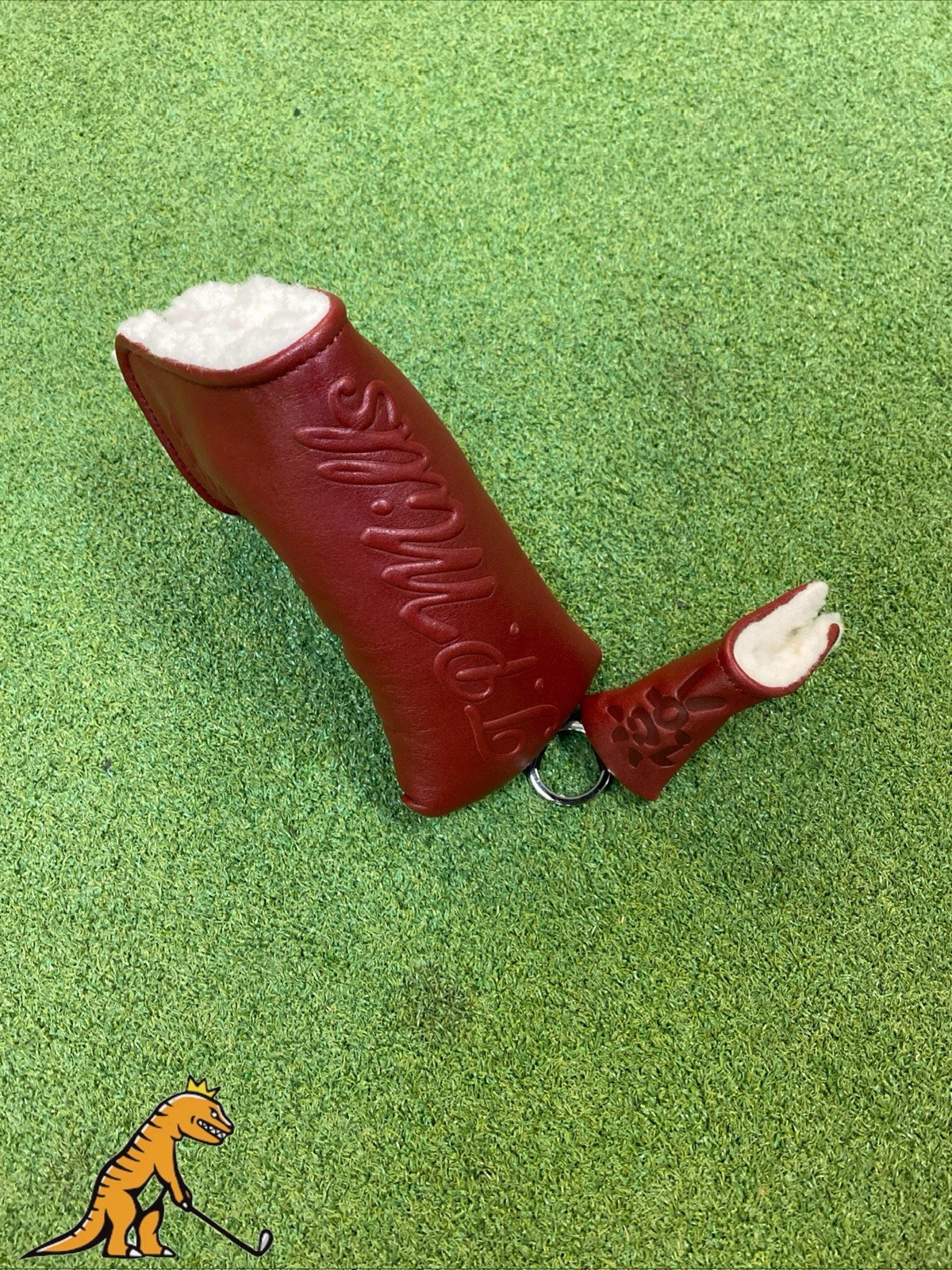 Rare TP Mills Leather Blade Putter Head Cover Red With Charm