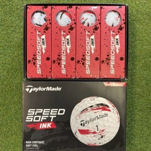 TaylorMade SpeedSoft Ink Red 2 Dozen Golf Balls New