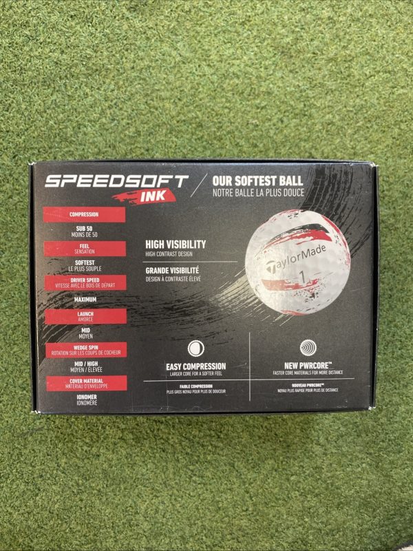 TaylorMade SpeedSoft Ink Red 2 Dozen Golf Balls New