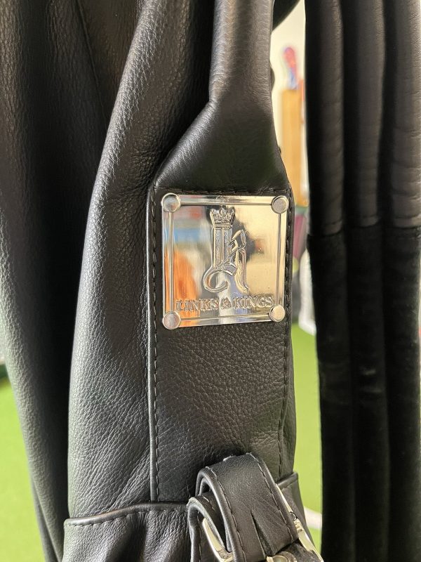 Links & King Sunday Broken Tee Society Black Leather Golf Bag - Image 3