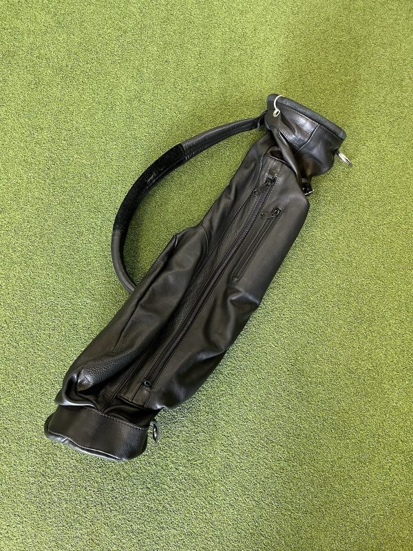 Links & King Sunday Broken Tee Society Black Leather Golf Bag - Image 5