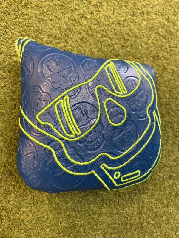 Swag Golf Mallet Putter Headcover Blue/Green Skulls