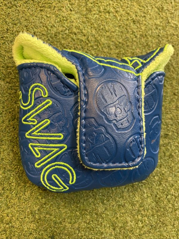Swag Golf Mallet Putter Headcover Blue/Green Skulls