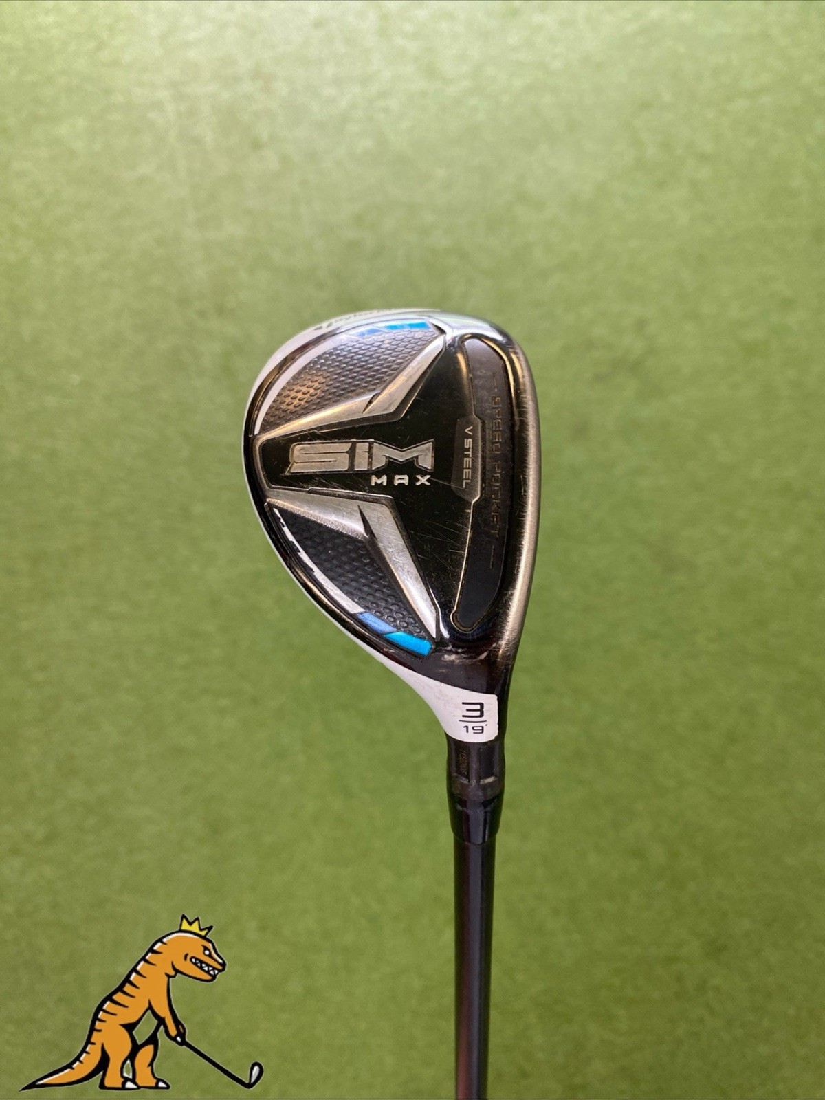 Used RH TaylorMade SIM Max 19* 3 Hybrid LA Golf Tour AXS 85g Graphite Stiff Flex