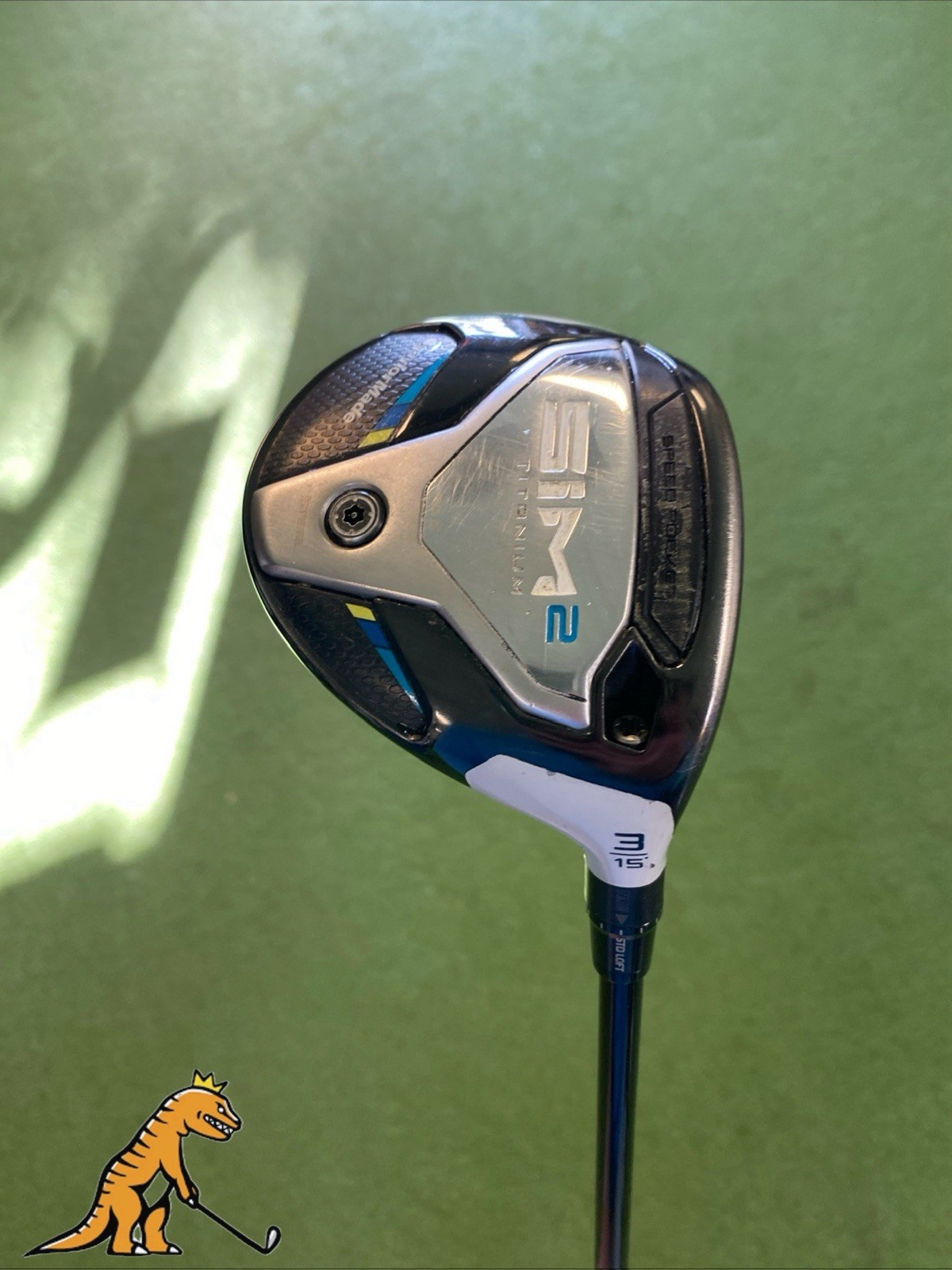 Used RH TaylorMade SIM2 Titanium 15* 3-Wood HZRDUS RDX 75g Stiff Flex