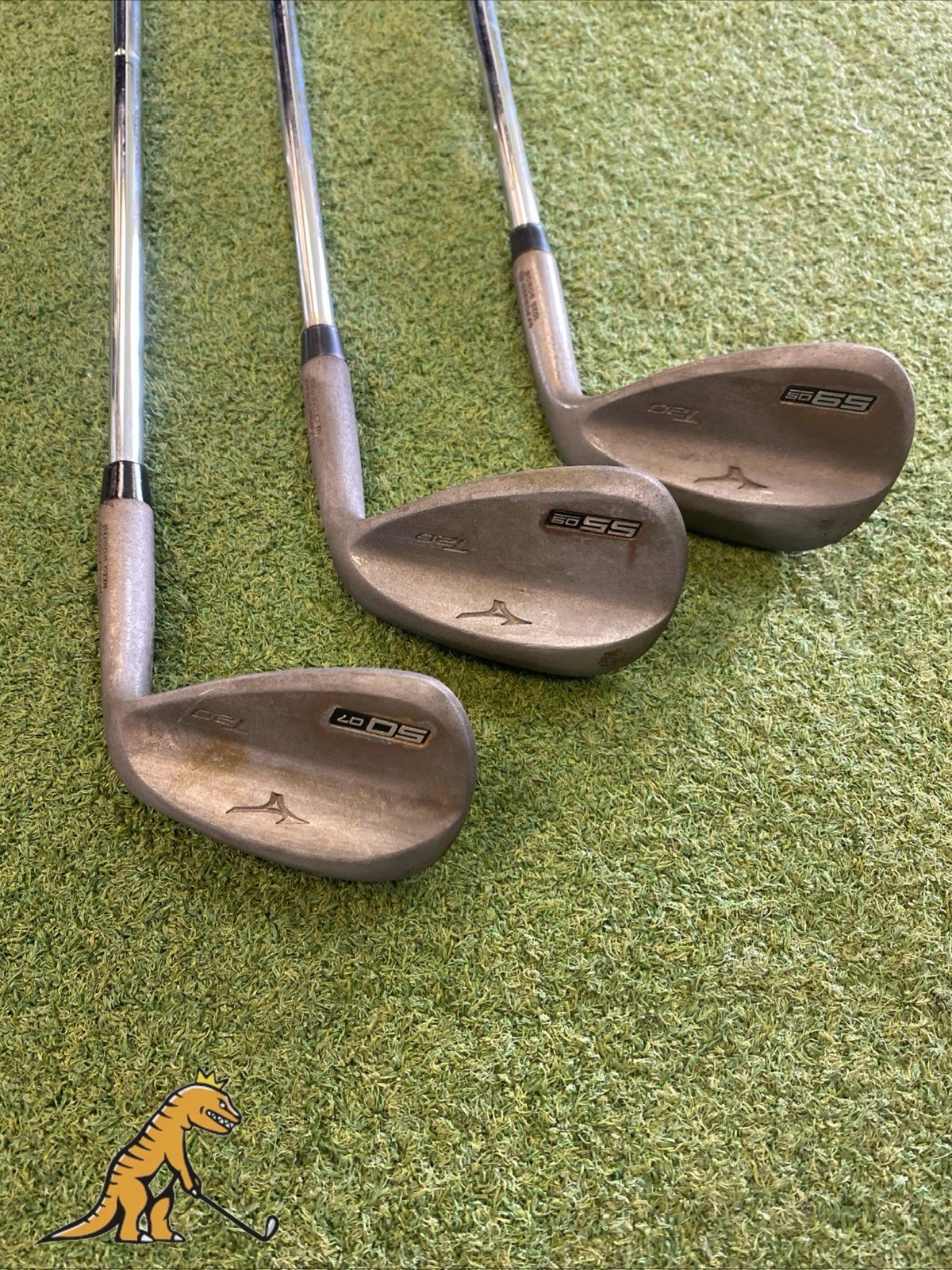 Used Mizuno T20 Raw Wedge Set 50*, 55*, 59* Dynamic Gold Stiff Flex Steel