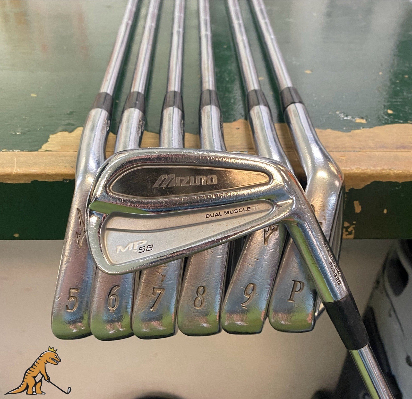 Used RH Mizuno MP-58 Ti Iron Set 4-PW Dynamic Gold X100 Steel