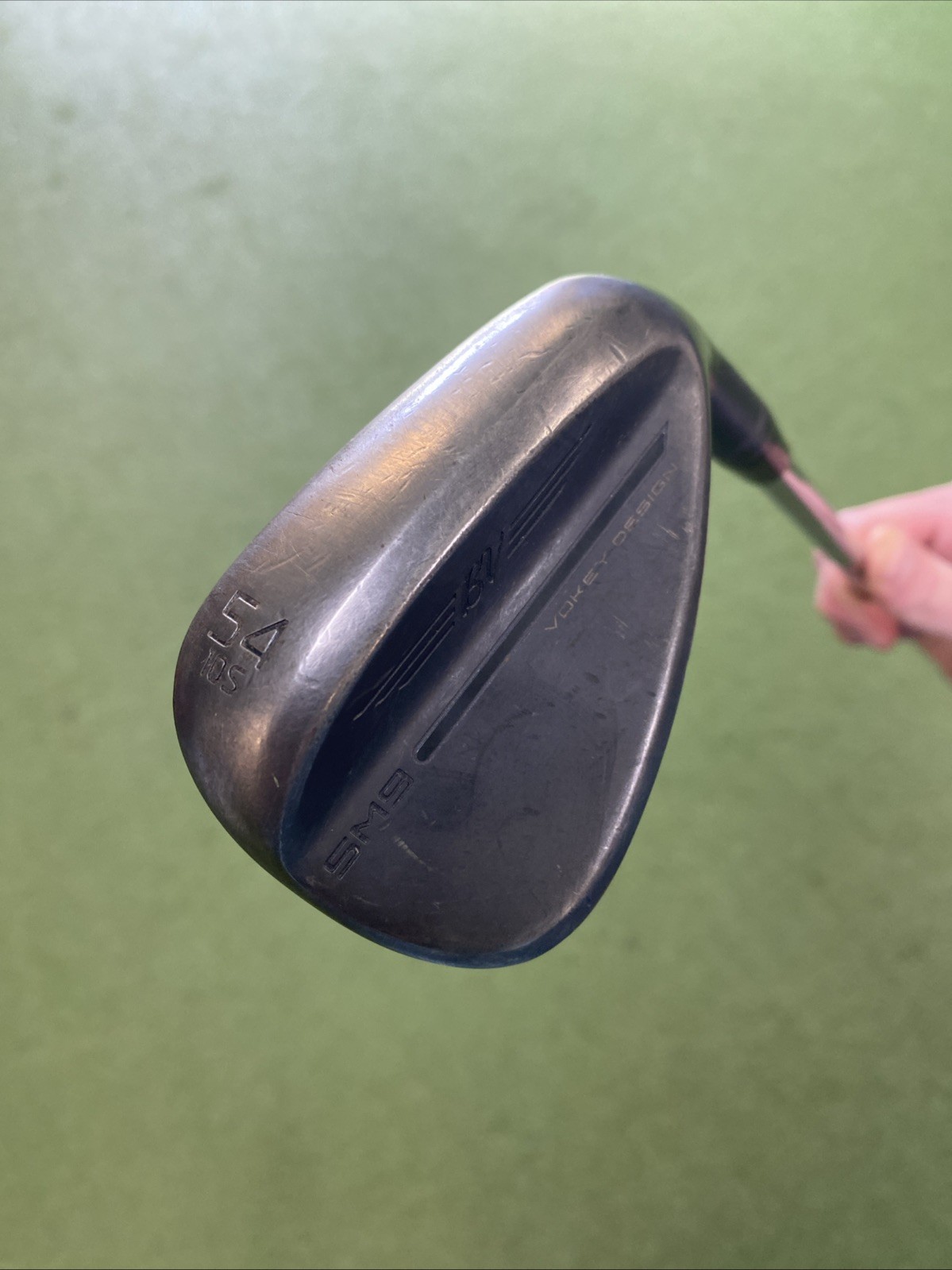 Used RH Titleist Vokey SM9 Jet Black 54.10* Sand Wedge KBS 120g Wedge Flex Steel - Image 3